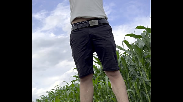 Jacking off my big dick on the fields and releasing the pressure