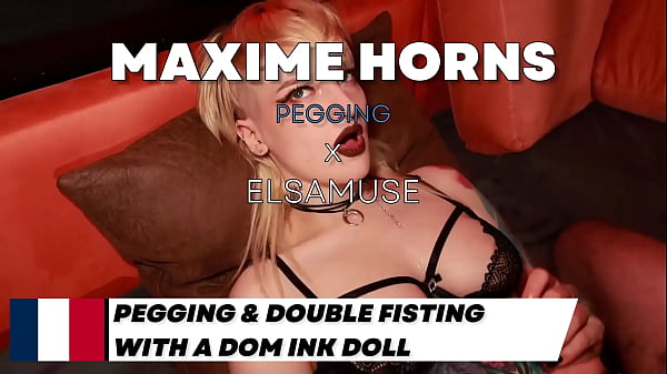 ASS GAPING anal slut huge dildo French Pegging & double fisting with a dom ink doll