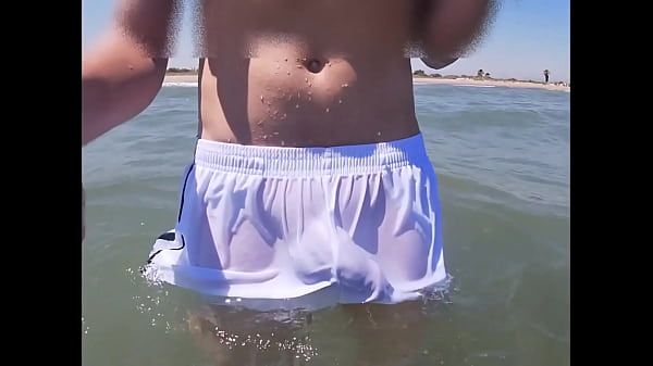 Beach people freak out when I get wet in shorts and thongs in the sea