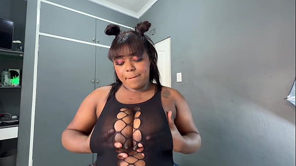 Busty Black Bitch Gets Fucked and Creampied by a Big White Cock