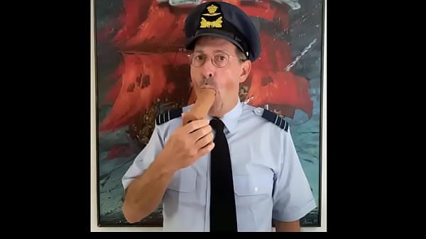 Dutch Airforce Officer sucking a dildo