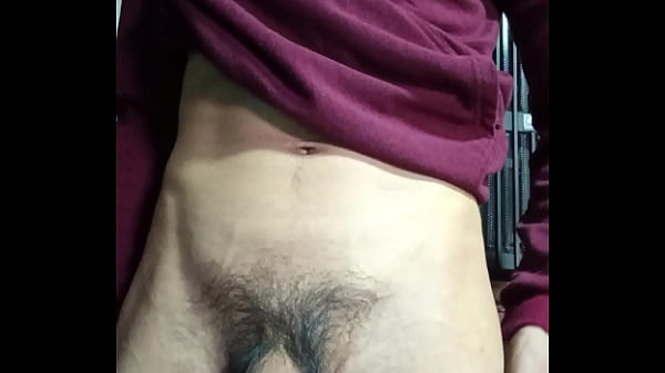 Latina cums on her cock in front of her computer
