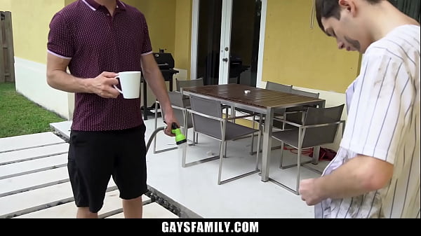 Young Stepson Bouncing on His Stepfather’s Massive Boner – Gaysfamily