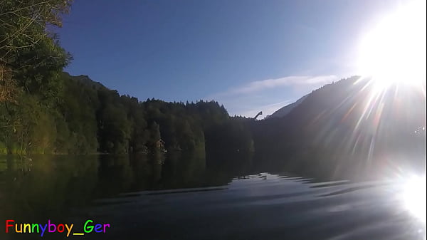 Very hot underwater jerking off in a dreamlike lake in the mountains (S)