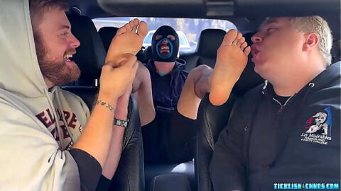Matt and Ryder Lick Robber’s Feet in Car
