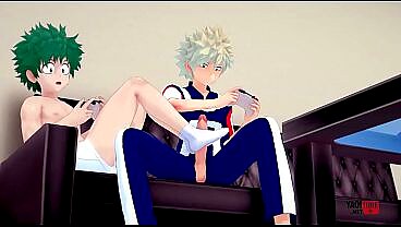 My Hero Academia Yaoi: Bakugo and Deku’s Gaming Pleasure – Asian Japanese Manga Anime Hentai Gay Porn